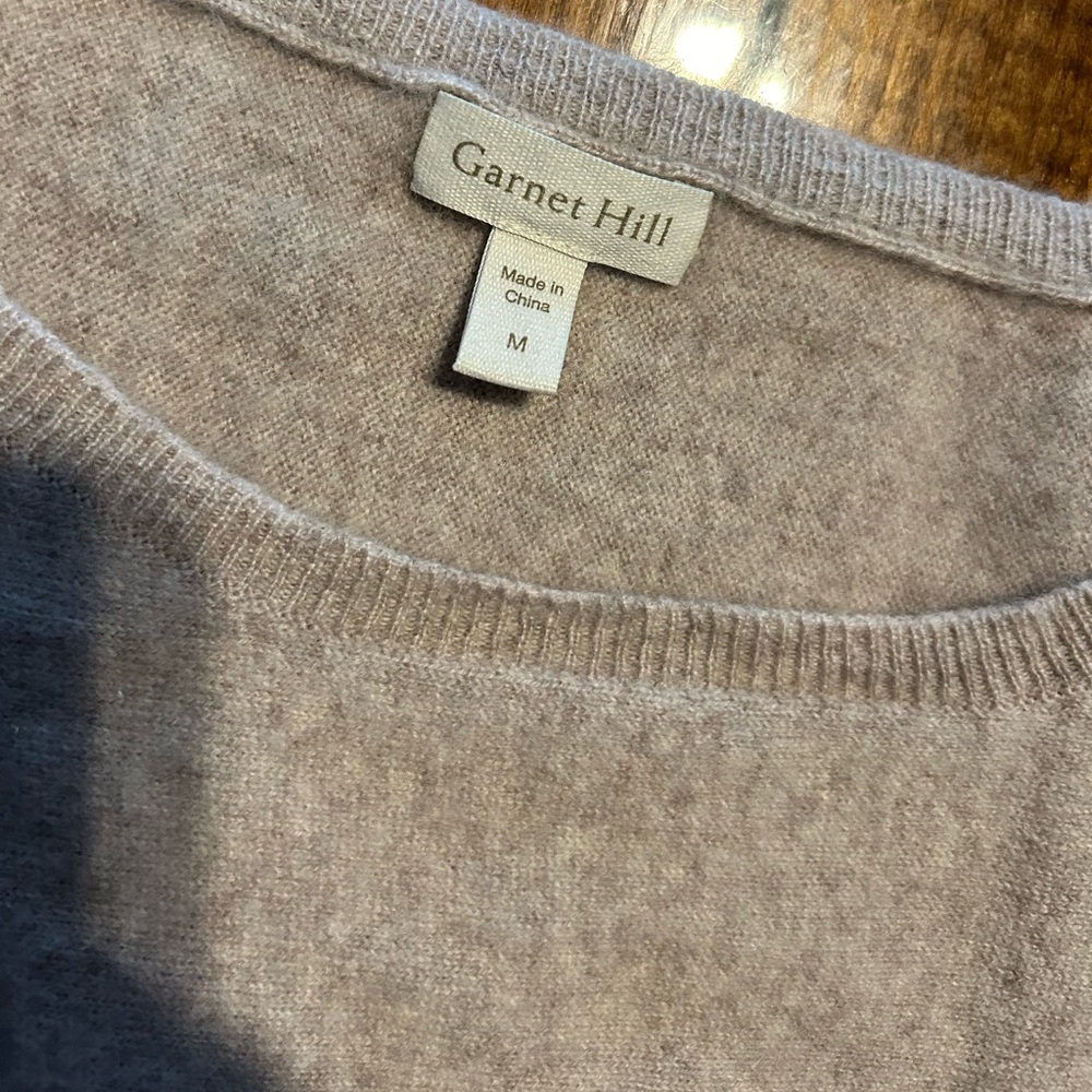 Garnet Hill Sweater- 100% Cashmere. “Essential Cashmere Cropped Sweater”